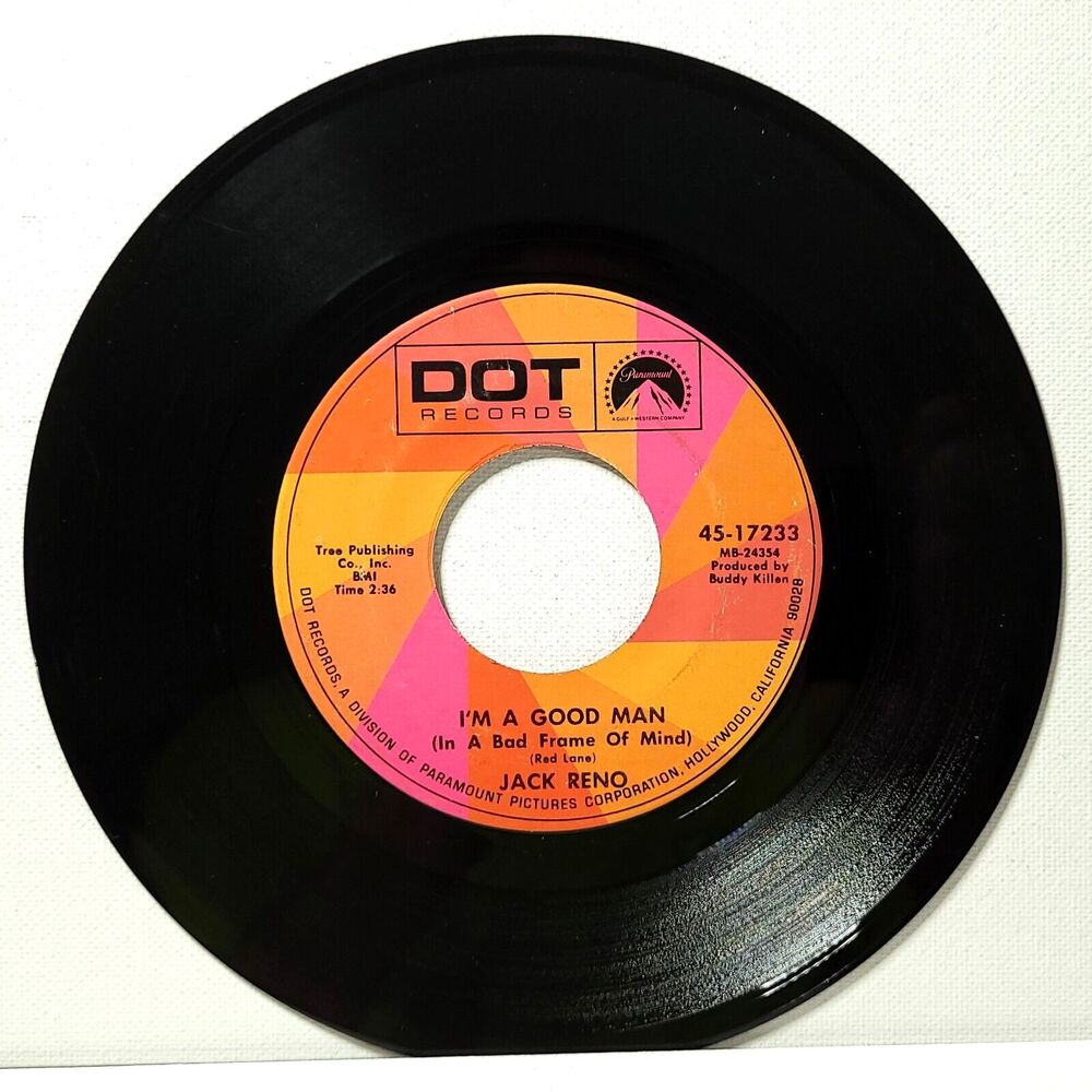 Jack Reno ‎45 I'm A Good Man / Darling, Say It Again on Dot VG+ Country